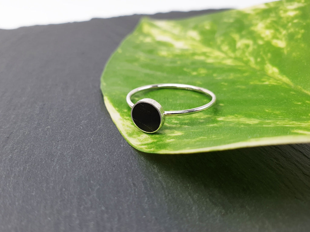 Dezenter Ring mit Ebenholz 6 ½