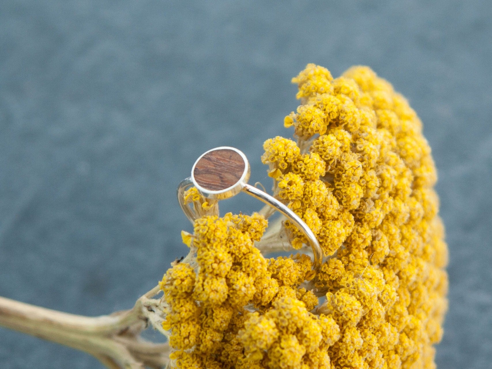 Dezenter Ring mit Perlholz 6 ½
