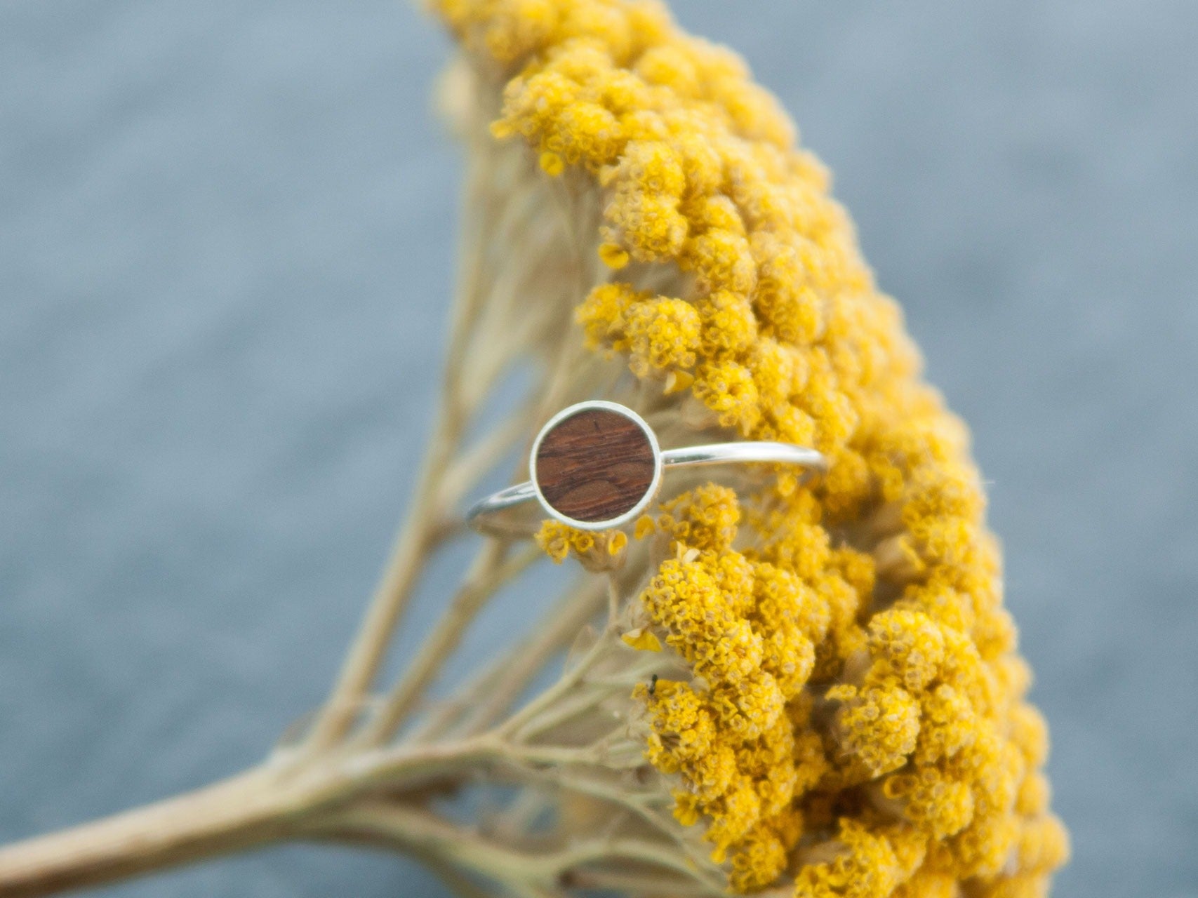 Dezenter Ring mit Perlholz 6 ½