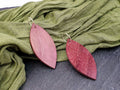 Ohrringe Leaves groß Amaranth