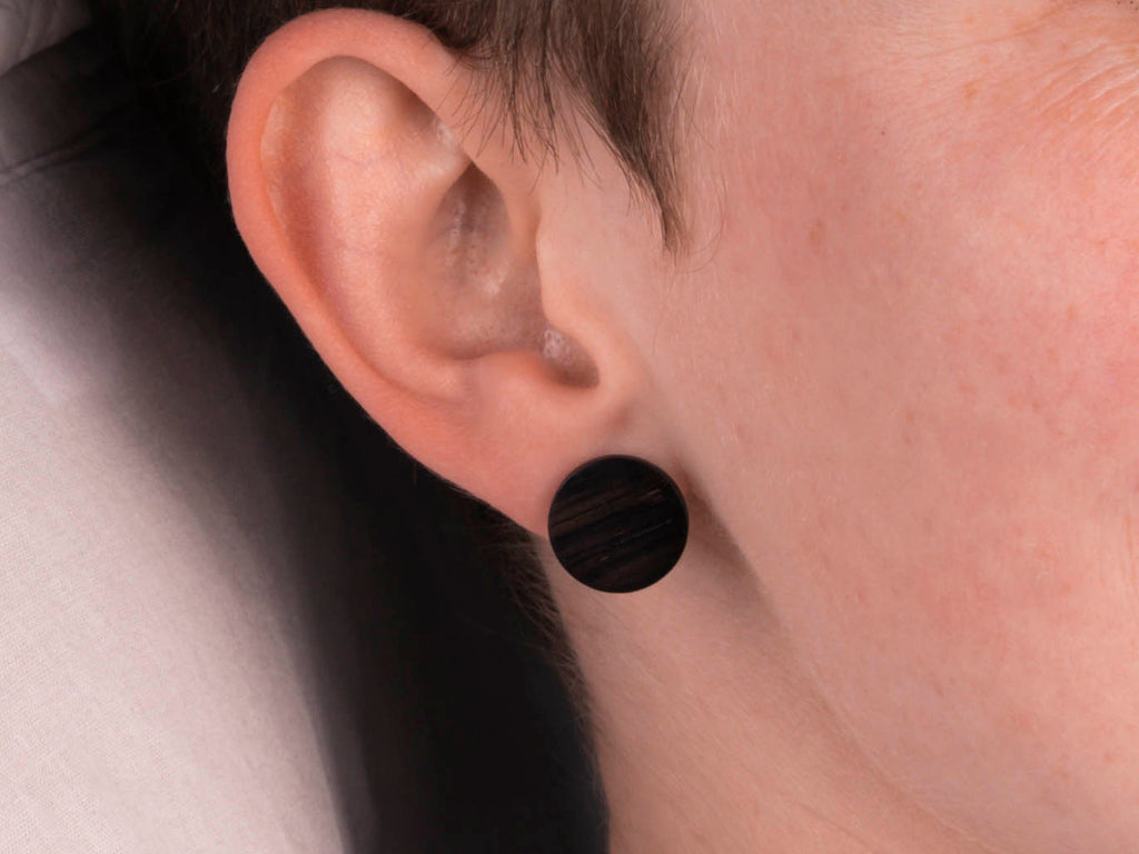 Ohrstecker Grenadill rund