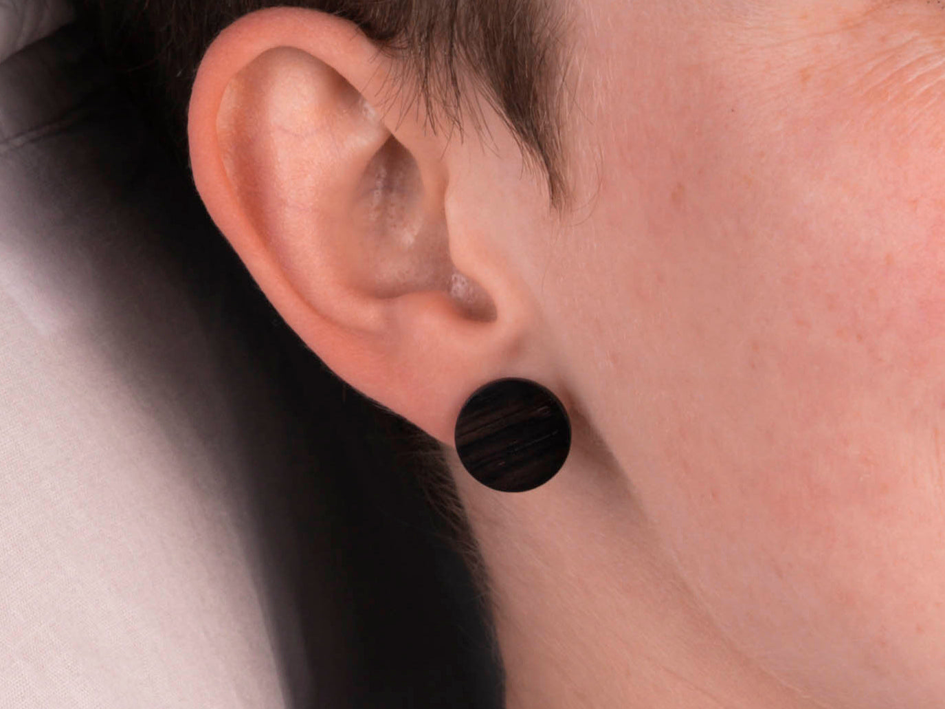 Ohrstecker Grenadill rund