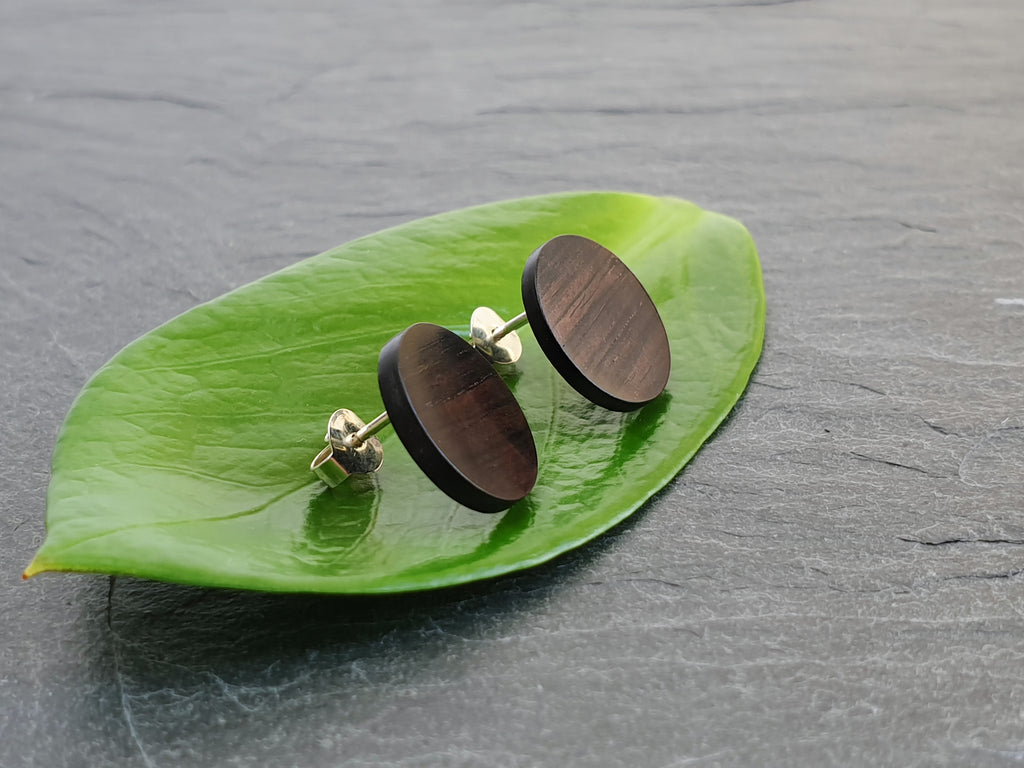 Ohrstecker Grenadill rund