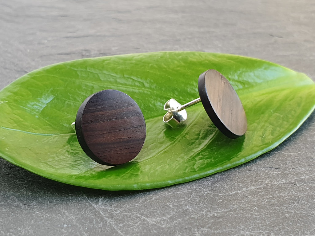 Ohrstecker Grenadill rund
