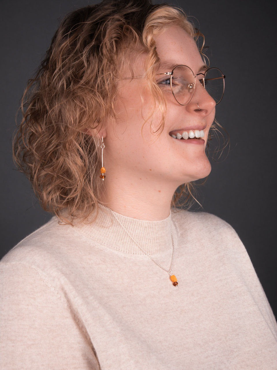 Bernstein Kette zweifarbig
