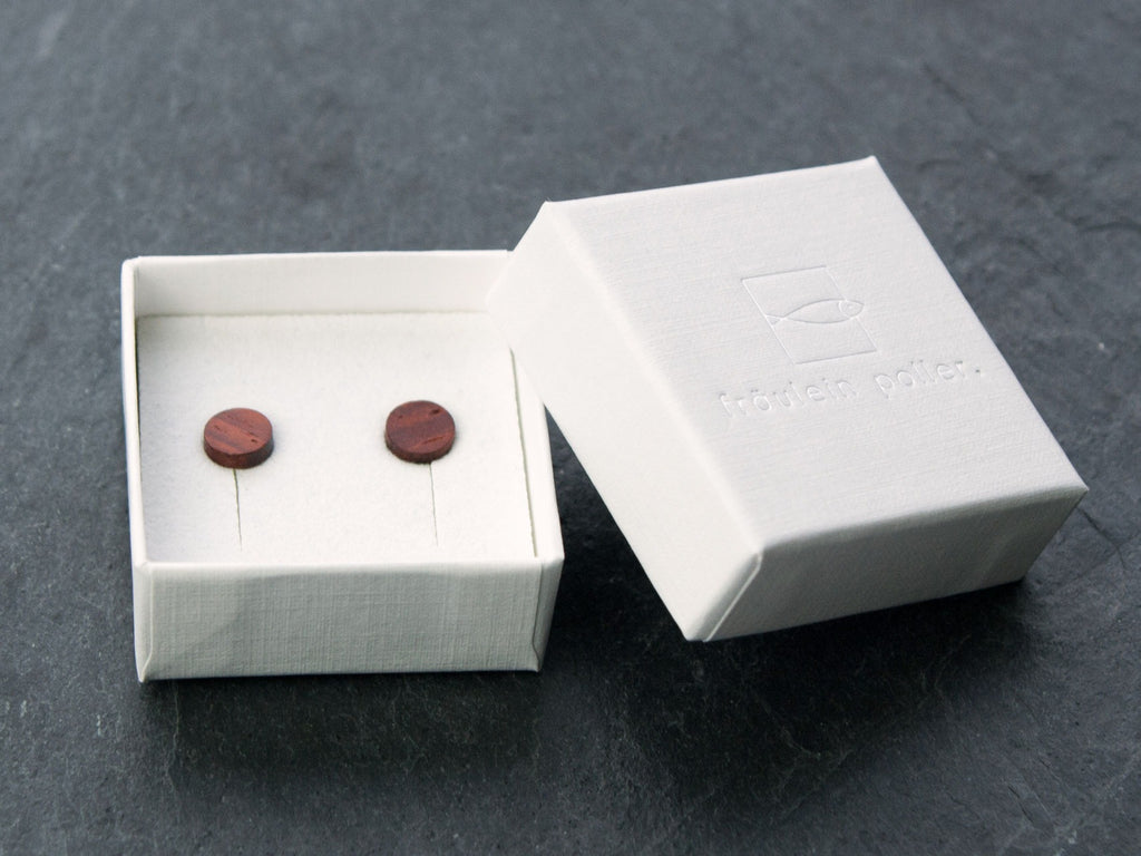 Ohrstecker Padouk rund klein